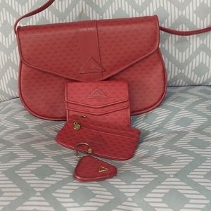 LIZ CLAIBORNE Vintage RARE 1984 Logo #2 "Legacy" Set (Red On Red)